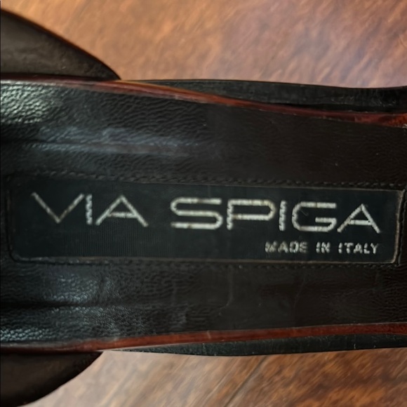 Via Spiga Rare Retro Square Toe Platform Heels, Embroidered Leather, Size 6 - Picture 13 of 15